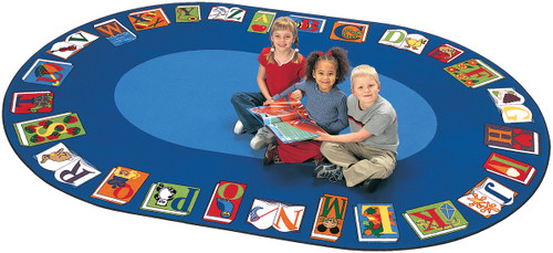 Carpets for Kids 2616 Premium Collection Reading by the Book Oval 99 W x 140 L