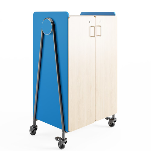 Whiffle Typical 14 Double 48" Column Totes and Shelves Storage with Doors - Safco Electric Blue