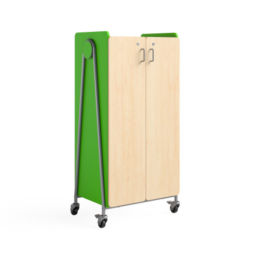 Whiffle Typical 15 Double 60"H Column Totes and Shelves Storage with Doors - Safco Green