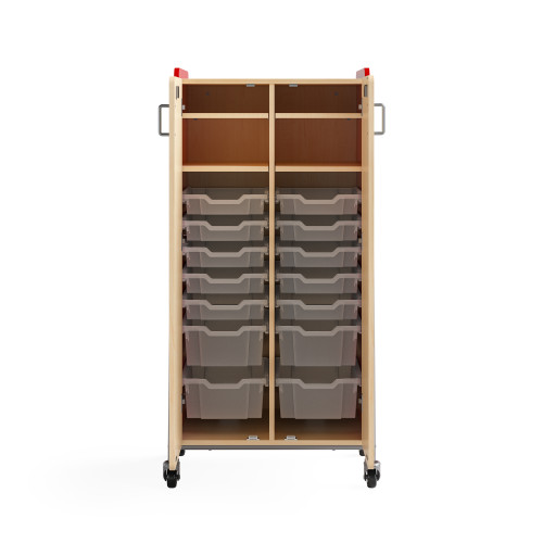 Whiffle Typical 15 Double 60"H Column Totes and Shelves Storage with Doors - Safco Red