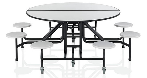 KI ECTRD290508PY CafeWay Round Cafeteria Table with 8 Stools 60 Diameter KI ECTRD290508PY CafeWay Round Cafeteria Table with 8 Stools 60 Diameter