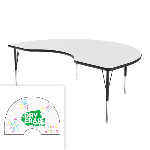 Dry Erase Markerboard Kidney Adjustable Activity Table - Correll