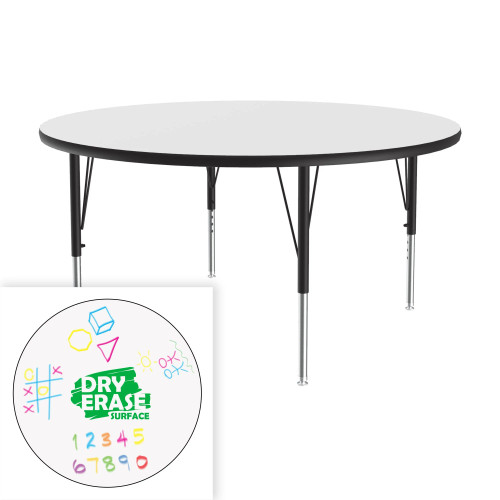 Dry Erase Markerboard Round Adjustable Activity Table - Correll Dry Erase Markerboard Round Adjustable Activity Table - Correll