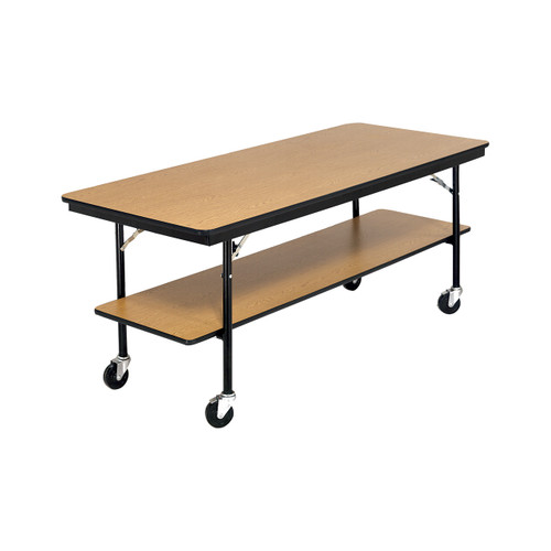 AmTab Two Level Mobile Buffet Table with Plywood Core AmTab Two Level Mobile Buffet Table with Plywood Core