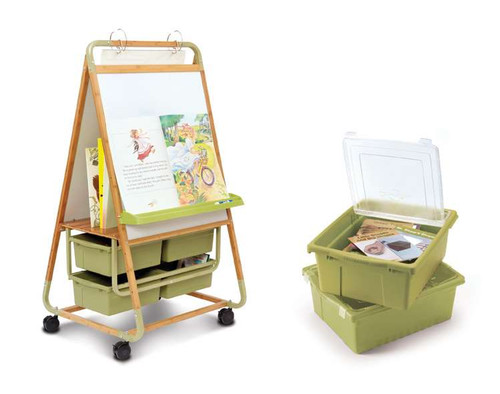 Copernicus Children's Furniture - Copernicus Double-Sided Bamboo Teaching  Easel with Recycled Tubs
