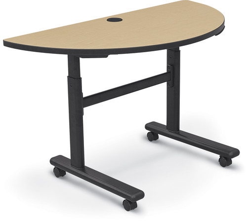 Half Round Height Adjustable Sit/Stand Flipper Table - MooreCo 90315
 Half Round Height Adjustable Sit/Stand Flipper Table - MooreCo 90315