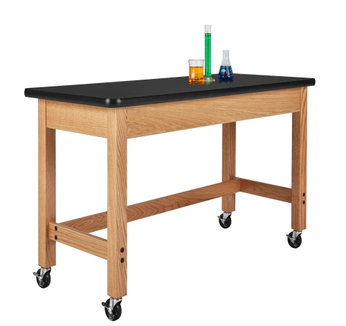 Oak / Leg Braces / Stretchers / Casters
Diversified
PerpetuLab Wooden Leg Science Table with Plain Apron – Phenolic Top