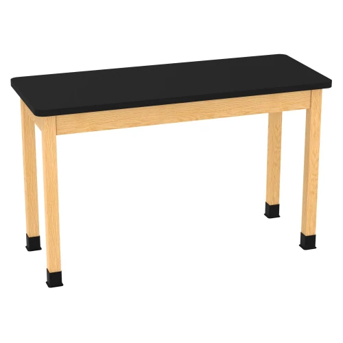 Diversified Perpetulab Wooden Leg Science Table with Plain Apron – High Pressure Laminate Top - Oak