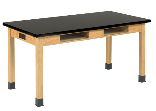 Oak / Electrical
Diversified
PerpetuLab Wooden Leg Science Table with Compartments – Phenolic Top