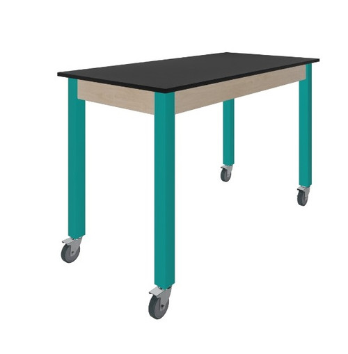 Maple / Aqua / Industrial Casters
PerpetuLab Steel Leg Science Table with Plain Apron – Phenolic Top
Diversified 