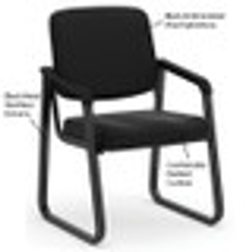 Value Collection Sled Base Guest Chair with Antimicrobial Vinyl Upholstery - Office Source OSGS4906PBK