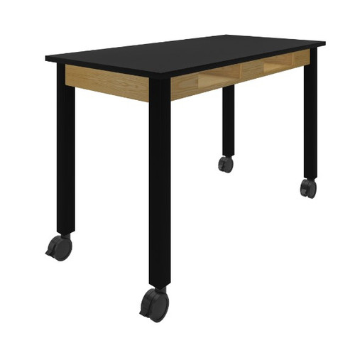 Oak / Black / Designer Casters
PerpetuLab Steel Leg Science Table with Compartments – Epoxy Top
Diversified C9166KB30D