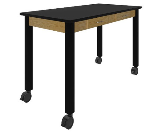 Oak / Black / Designer Casters
PerpetuLab Steel Leg Science Table with Drawers – Epoxy Top
Diversified D9166KB30D