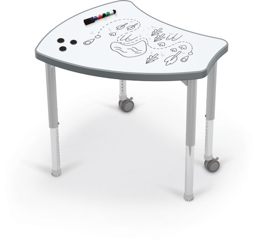 Hierarchy Shapes Desk with Porcelain Steel Top - MooreCo - Props Not Included - Casters Sold Separately Hierarchy Shapes Desk with Porcelain Steel Top - MooreCo - Props Not Included - Casters Sold Separately