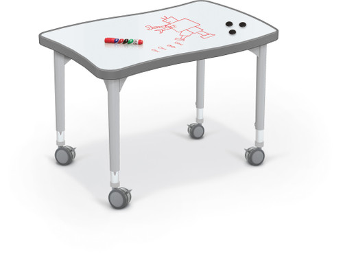 Hierarchy Creator Rectangle Desk with Porcelain Steel Top - MooreCo - Props Not Included - Casters Sold Separately Hierarchy Creator Rectangle Desk with Porcelain Steel Top - MooreCo - Props Not Included - Casters Sold Separately