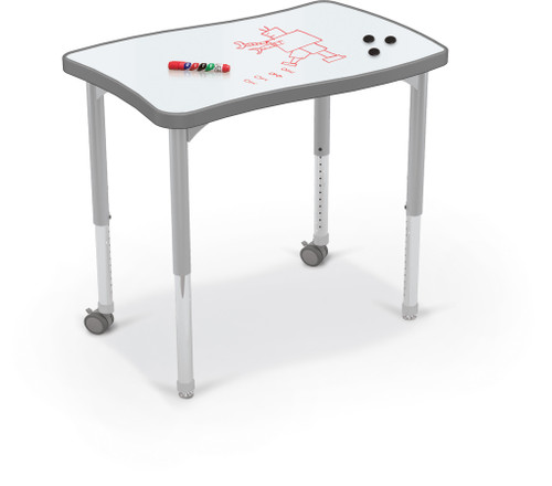 Hierarchy Creator Rectangle Desk with Porcelain Steel Top - MooreCo - Props Not Included - Casters Sold Separately Hierarchy Creator Rectangle Desk with Porcelain Steel Top - MooreCo - Props Not Included - Casters Sold Separately