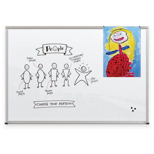 Framed Magnetic Glass Dry Erase Markerboard - MooreCo 1480 Framed Magnetic Glass Dry Erase Markerboard - MooreCo 1480