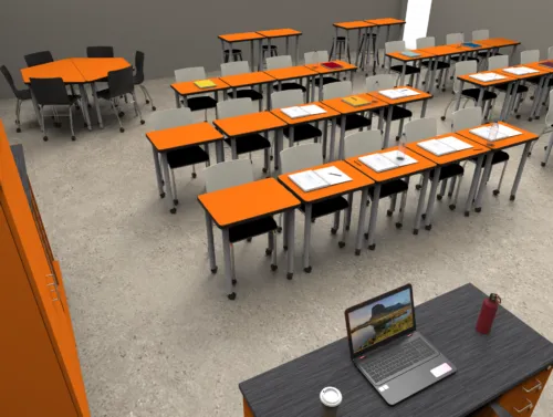 Environmental of WB Manufacturing ELO Plymouth Desk ELO7364-EJA
**Optional Casters and Book Box Sold Separately**