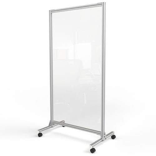 Clear Glass Mobile Divider - Ghent CMD7438-G Clear Glass Mobile Divider - Ghent CMD7438-G