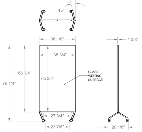 Ghent Pointe Mobile Non-Magnetic Glassboard