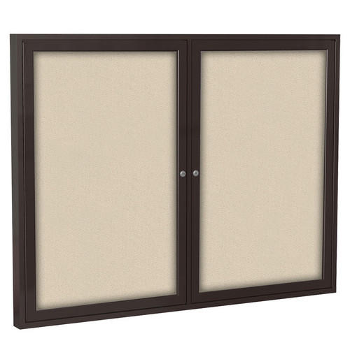 Bronze Aluminum Frame Enclosed Fabric Bulletin Board - Ghent PB_F