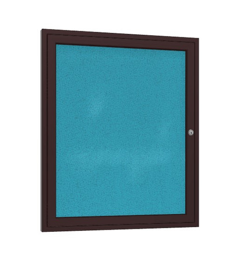 Ghent PB-F Bronze Aluminum Frame Enclosed Fabric Bulletin Board