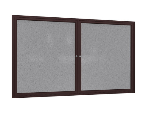 Bronze Aluminum Frame Enclosed Fabric Bulletin Board - Ghent PB_F