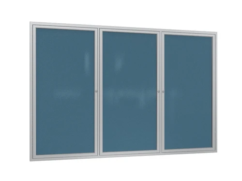 Indoor-Outdoor Enclosed Vinyl Bulletin Board with Satin Aluminum Frame - Ghent PA_VX