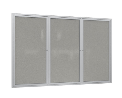 Indoor-Outdoor Enclosed Vinyl Bulletin Board with Satin Aluminum Frame - Ghent PA_VX