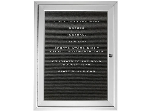 Outdoor Enclosed Vinyl Letterboard with Satin Aluminum Headliner Frame - Ghent PABX0