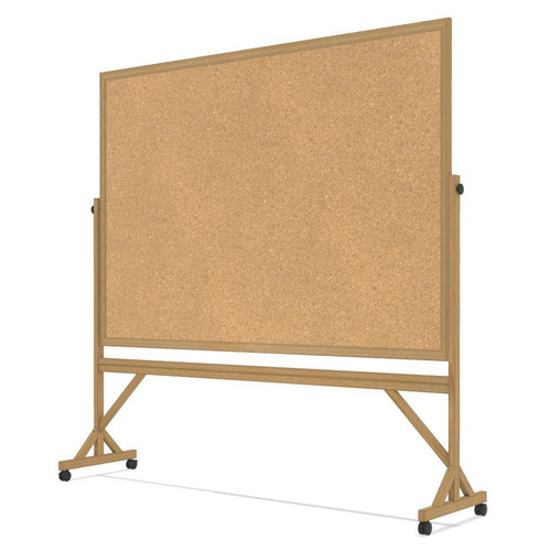Ghent Reversible Wood Frame Cork Bulletin and Non-Magnetic Whiteboard - WRMK46