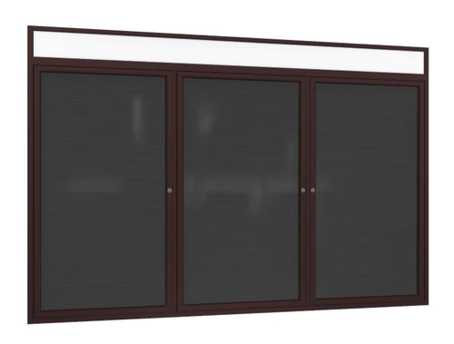 Ghent Indoor-Outdoor Enclosed Aluminum Illuminated Headliner Frame Vinyl Letterboard