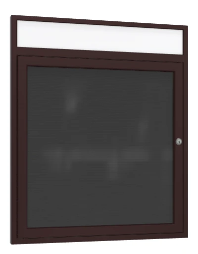 Ghent Indoor-Outdoor Enclosed Aluminum Illuminated Headliner Frame Vinyl Letterboard