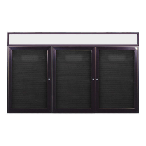 Outdoor Enclosed Vinyl Letterboard with Bronze Aluminum Headliner Frame- Ghent PBBX Outdoor Enclosed Vinyl Letterboard with Bronze Aluminum Headliner Frame- Ghent PBBX