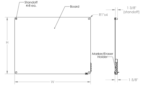 Ghent Harmony Non-Magnetic Glassboard