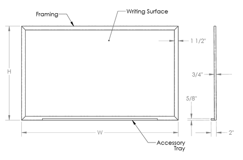 Ghent M2 Series Wood Frame Non-Magnetic Whiteboard