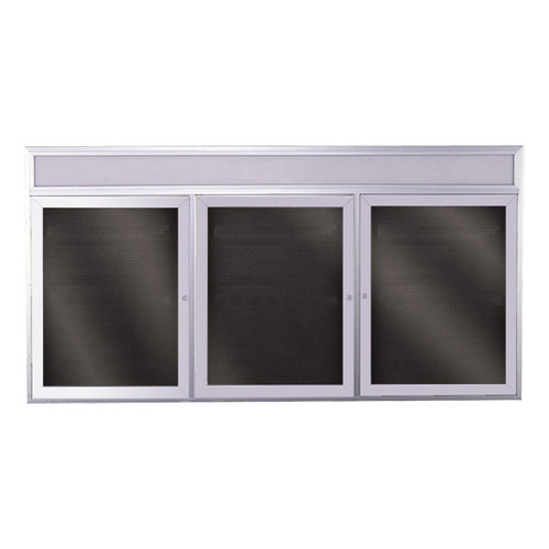 Enclosed Flannel Letterboard with Satin Aluminum Headliner Frame - Ghent PAB Enclosed Flannel Letterboard with Satin Aluminum Headliner Frame - Ghent PAB