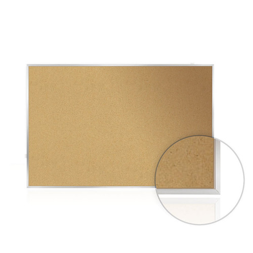 Ghent Aluminum Frame Traditional Cork Bulletin Board - Natural