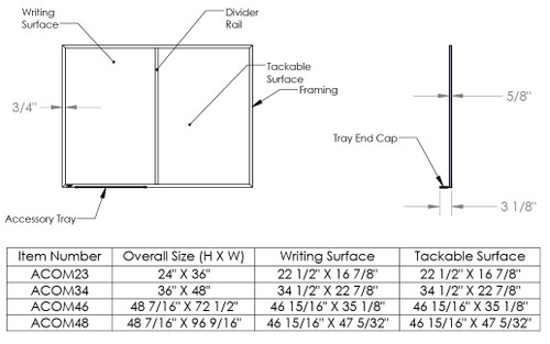 Ghent Whiteboard Corkboard Combination Board
