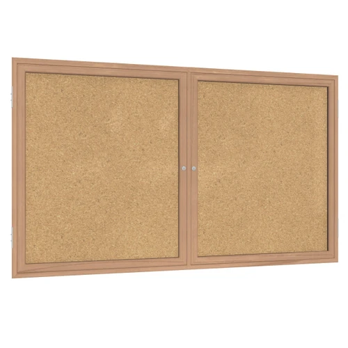 Ghent Enclosed Wood Frame Cork Bulletin Board