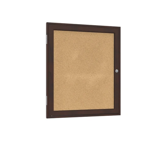 Ghent Enclosed Wood Frame Cork Bulletin Board