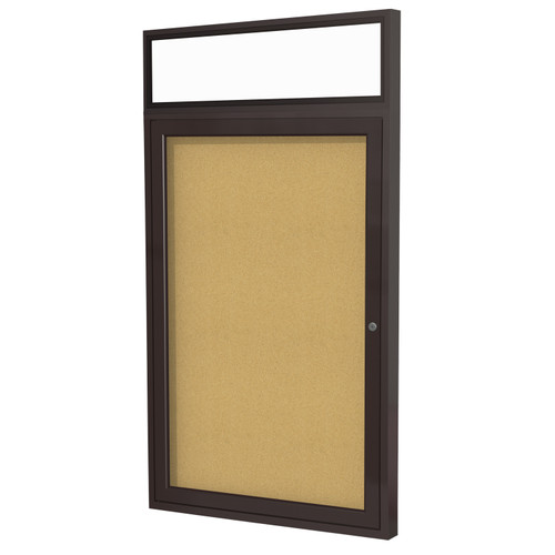 Bronze Illuminated Headliner Frame Enclosed Cork Board - Ghent PBKL