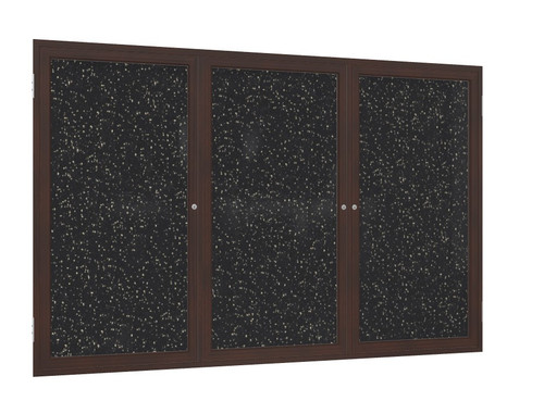Enclosed Recycled Rubber Bulletin Board with Walnut Frame - Ghent PNTR Enclosed Recycled Rubber Bulletin Board with Walnut Frame - Ghent PNTR