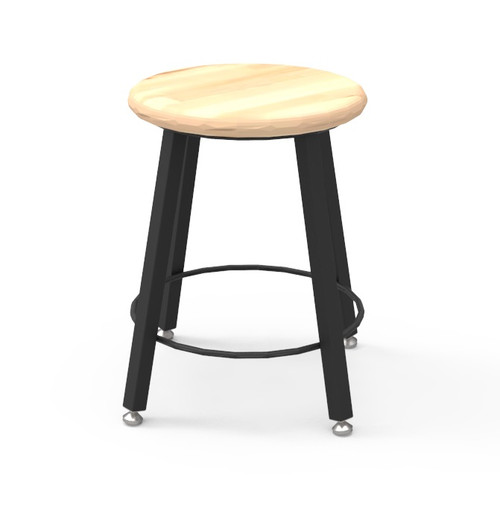 4 Legged Square Tube Stool Hardwood Seat - WB Manufacturing 4 Legged Square Tube Stool Hardwood Seat - WB Manufacturing
