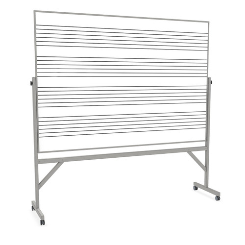 Ghent Reversible Aluminum Frame Music Staff Magnetic Porcelain Whiteboard - GARM1M146