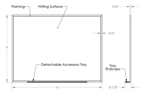 Ghent Music-Lined Magnetic Porcelain Whiteboard