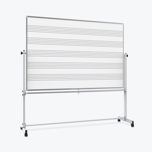 Mobile Dual Sided Music Whiteboard and Plain Whiteboard - Luxor MB7248MW Mobile Dual Sided Music Whiteboard and Plain Whiteboard - Luxor MB7248MW