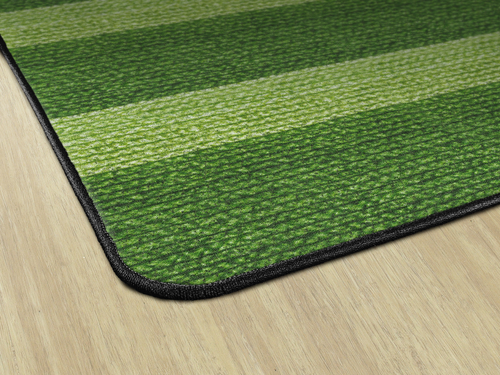 Cozy Basketweave Stripes Green Carpet - Flagship FA1007