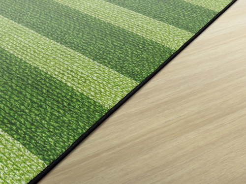 Cozy Basketweave Stripes Green Carpet - Flagship FA1007