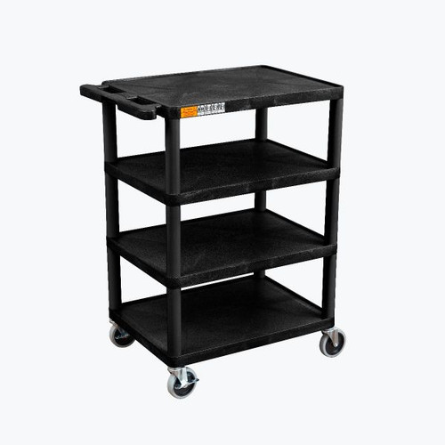 Luxor Four Flat Shelf Structural Foam Plastic Cart BC45-B